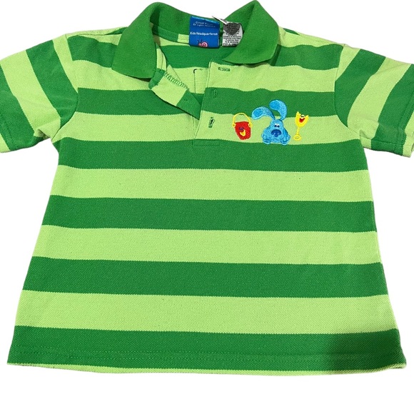 Vintage Shirts & Tops Vintage Blues Clues Green Striped Polo Shirt